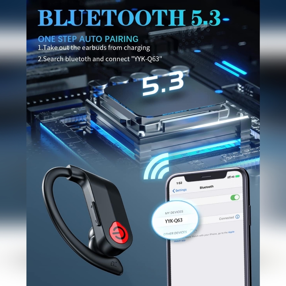 YYK Q63 Bluetooth Headphones Earbuds Premium Sound - Picture 9 of 10